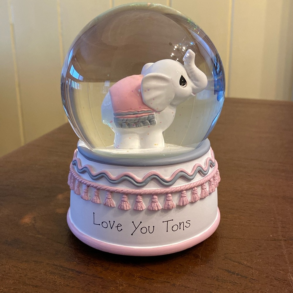 Precious Moments Love You Tons Musical Snow globe - Pink